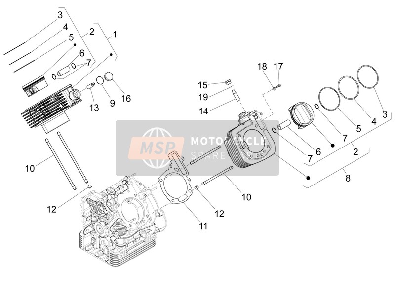Moto Guzzi Audace 1400 2015 Cylinder - Piston for a 2015 Moto Guzzi Audace 1400