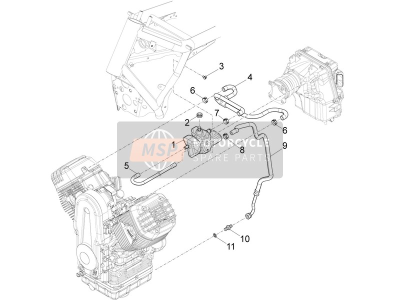 Moto Guzzi Audace 1400 2015 Système Blow-by pour un 2015 Moto Guzzi Audace 1400