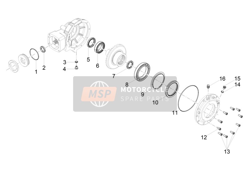 Moto Guzzi Audace 1400 2015 Getriebe hinten/Komponenten für ein 2015 Moto Guzzi Audace 1400