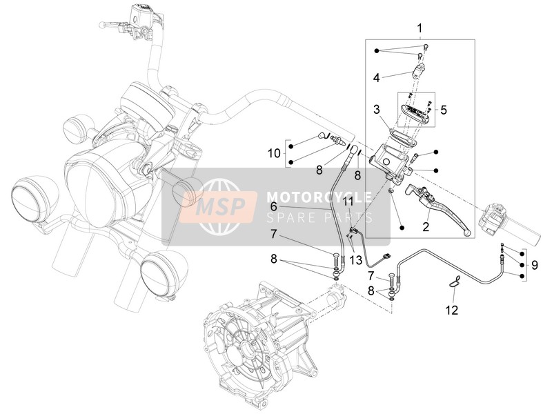 Moto Guzzi Audace 1400 2015 Koppelingsbediening voor een 2015 Moto Guzzi Audace 1400
