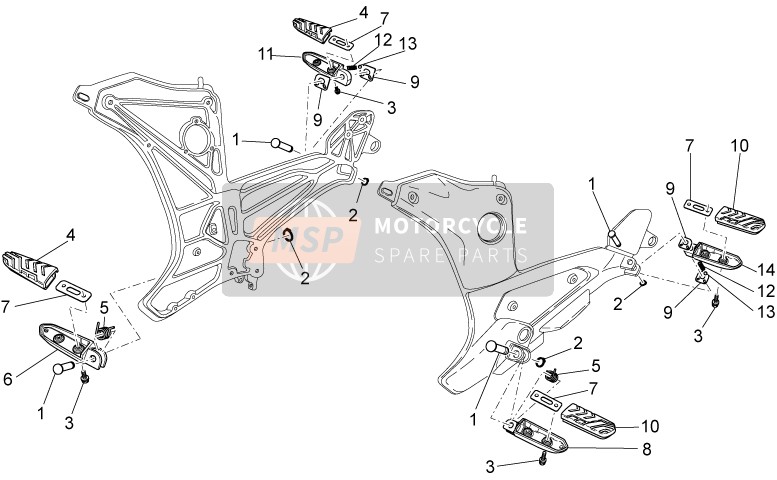 Moto Guzzi Breva 1200 2007 Reposapiés I para un 2007 Moto Guzzi Breva 1200