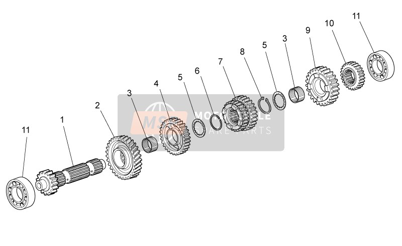 Moto Guzzi Breva 1200 2007 Primary Gear Shaft for a 2007 Moto Guzzi Breva 1200