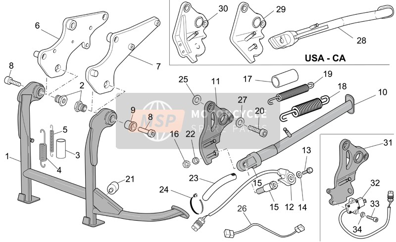 AP8221204, Lateral Stand Spring, Piaggio, 3