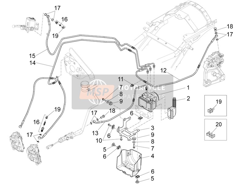 Moto Guzzi California 1400 Corazzieri E3 ABS 2016 ABS Brake System for a 2016 Moto Guzzi California 1400 Corazzieri E3 ABS