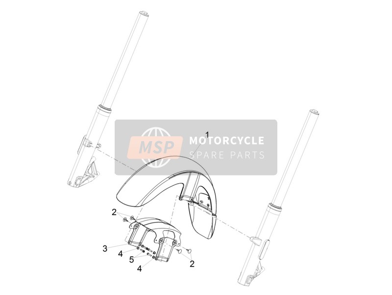 Moto Guzzi California 1400 Custom ABS 2015 Parafango anteriore-Pilastro per un 2015 Moto Guzzi California 1400 Custom ABS