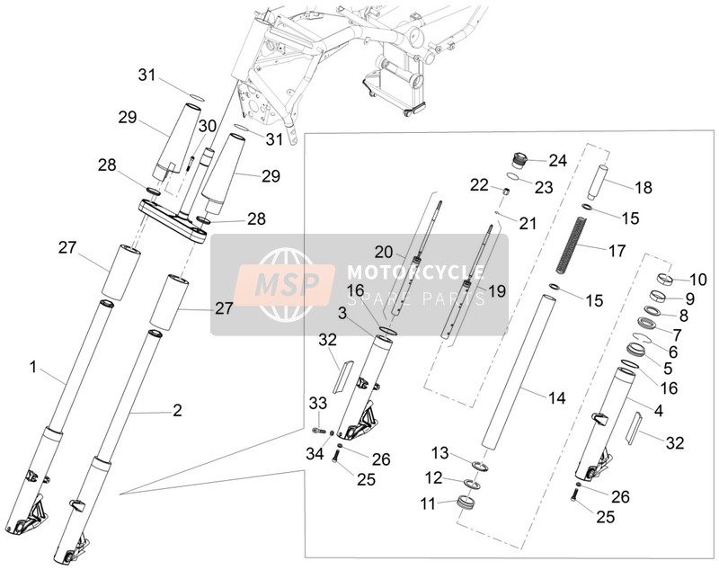 Moto Guzzi California 1400 Touring ABS 2014 Front Fork for a 2014 Moto Guzzi California 1400 Touring ABS