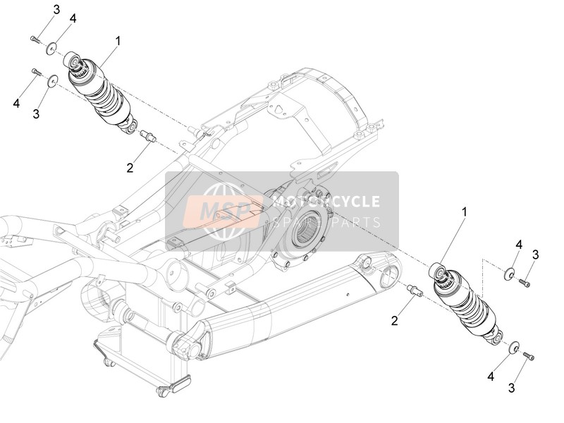 Moto Guzzi California 1400 Touring ABS 2014 Shock Absorber for a 2014 Moto Guzzi California 1400 Touring ABS