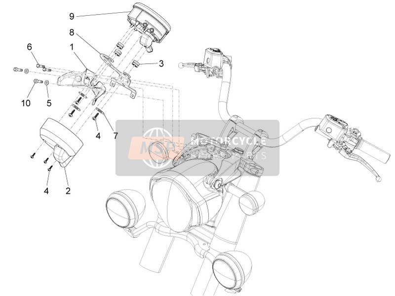 Moto Guzzi California 1400 Touring ABS 2013 Instrumenten voor een 2013 Moto Guzzi California 1400 Touring ABS