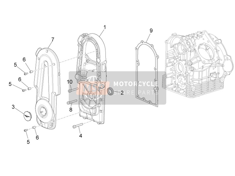 Moto Guzzi California 1400 Touring E4 ABS 2018 Kurbelgehäuse I (2) für ein 2018 Moto Guzzi California 1400 Touring E4 ABS