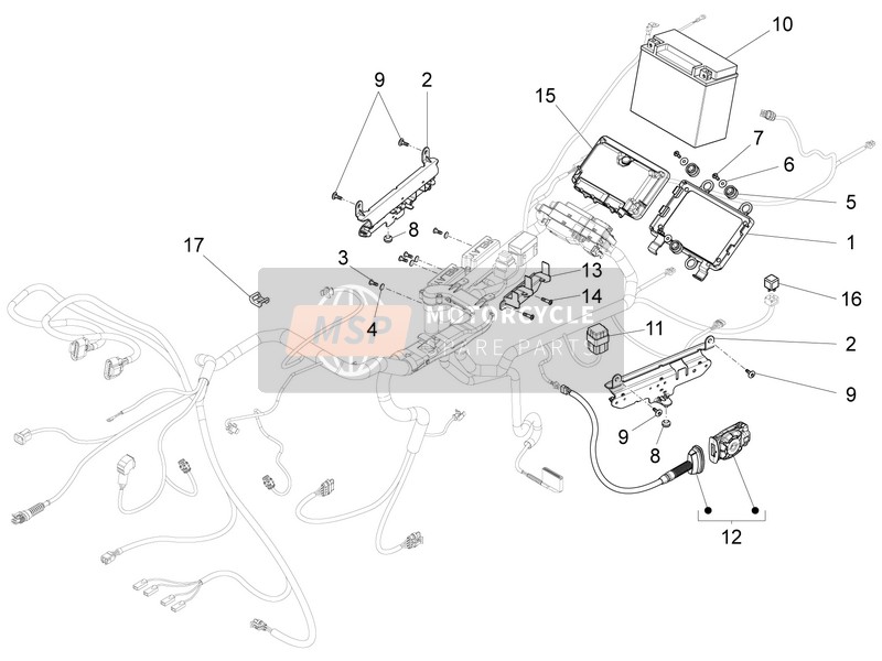 Moto Guzzi California 1400 Touring E4 ABS 2018 Système électrique arrière pour un 2018 Moto Guzzi California 1400 Touring E4 ABS