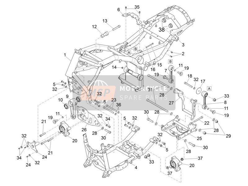 Moto Guzzi California 1400 Touring SE ABS 2015 Frame voor een 2015 Moto Guzzi California 1400 Touring SE ABS