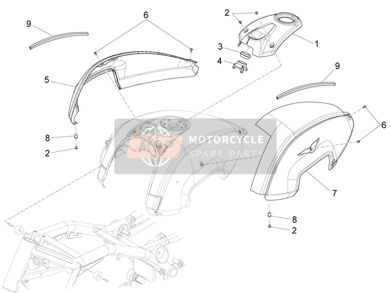Moto Guzzi California 1400 Touring SE ABS 2015 Couvercle du réservoir pour un 2015 Moto Guzzi California 1400 Touring SE ABS