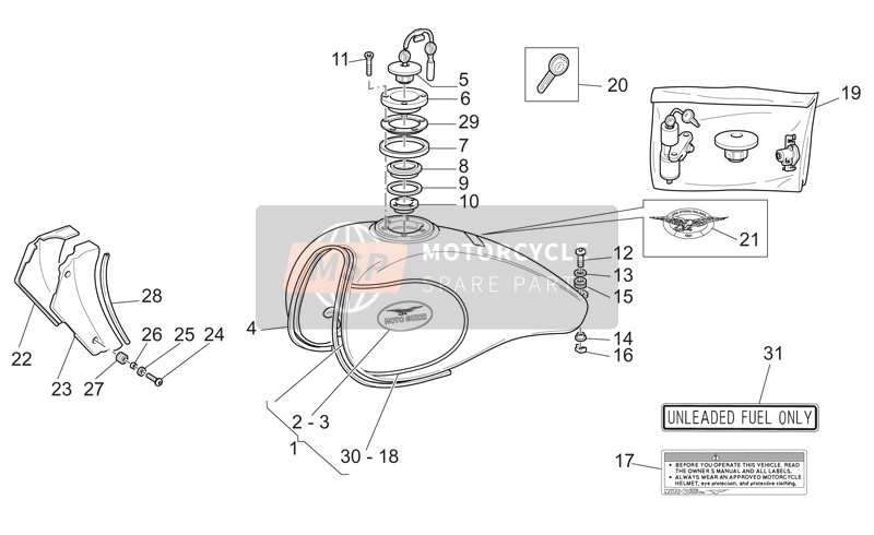 GU03917954, Decal Sx Moto Guzzi (Arg.Scuro/fil. Nero, Piaggio, 0