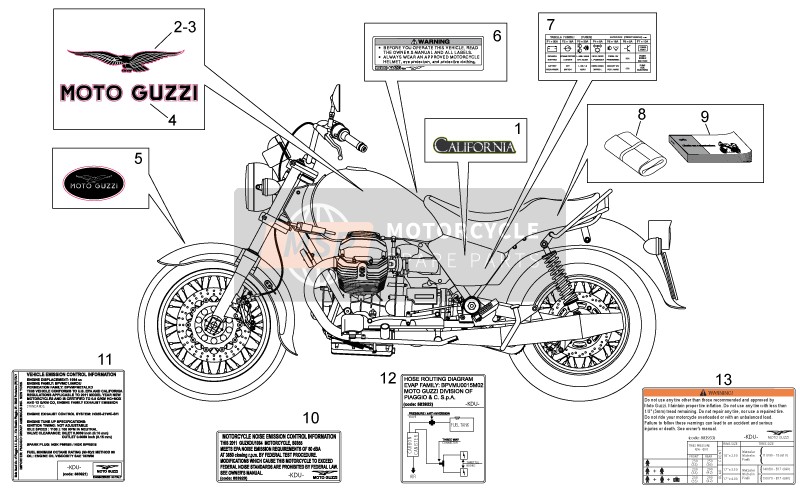 886144, Black Decal "Moto Guzzi", Piaggio, 1