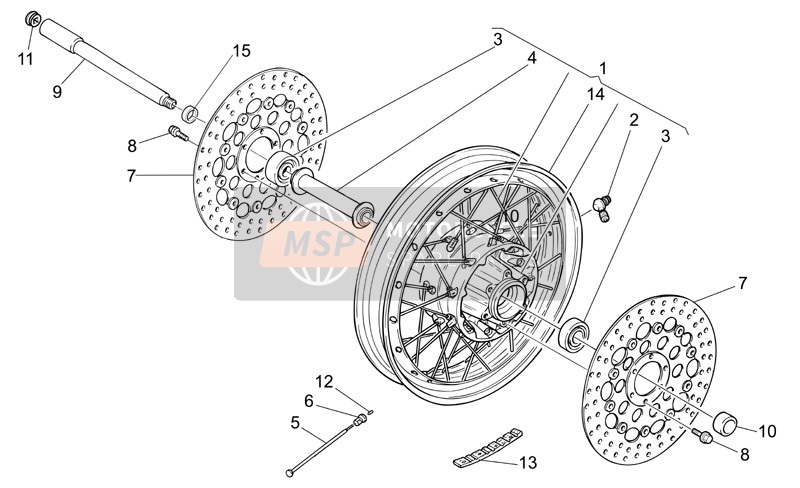 Moto Guzzi California Classic-Touring 1100 2007 Front Wheel for a 2007 Moto Guzzi California Classic-Touring 1100