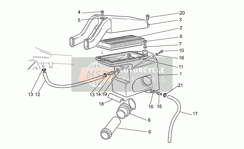 Moto Guzzi California EV-EV Touring-80 1100 2001 Filtre à air pour un 2001 Moto Guzzi California EV-EV Touring-80 1100