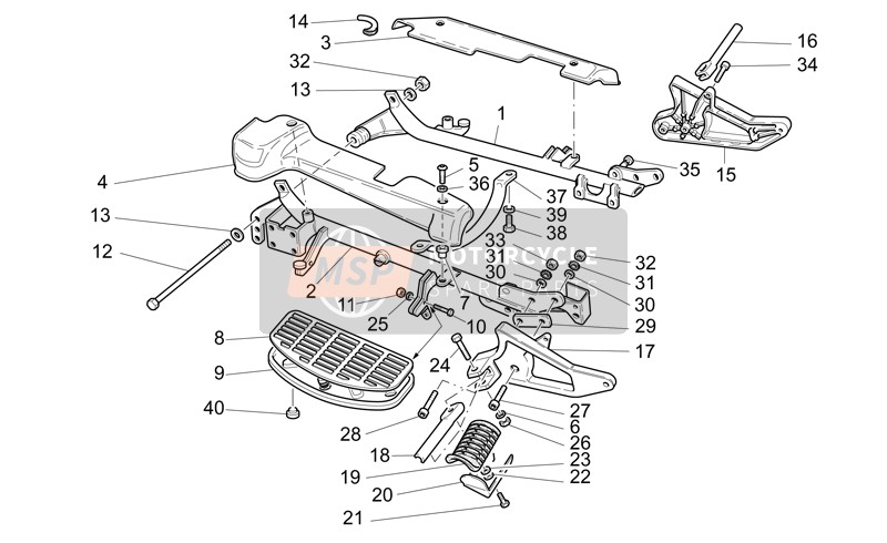 Moto Guzzi California EV-EV Touring PI 1100 2002 Cradle Arm-Foot Rests for a 2002 Moto Guzzi California EV-EV Touring PI 1100