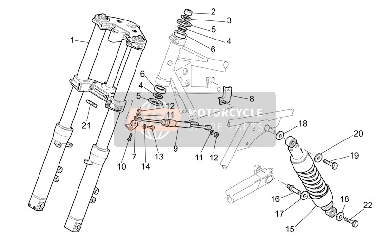 Moto Guzzi California EV PI Cat. 1100 2005 F.Fourchette-R.Amortisseur pour un 2005 Moto Guzzi California EV PI Cat. 1100