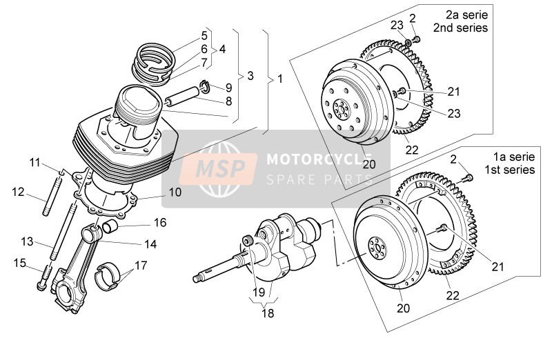 Moto Guzzi California EV PI Cat. 1100 2003 Cigüeñal - Pistón para un 2003 Moto Guzzi California EV PI Cat. 1100