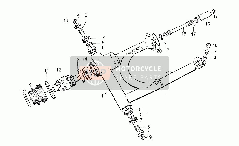 Moto Guzzi California III Carburatori Carenato 1000 1989 Braccio oscillante per un 1989 Moto Guzzi California III Carburatori Carenato 1000