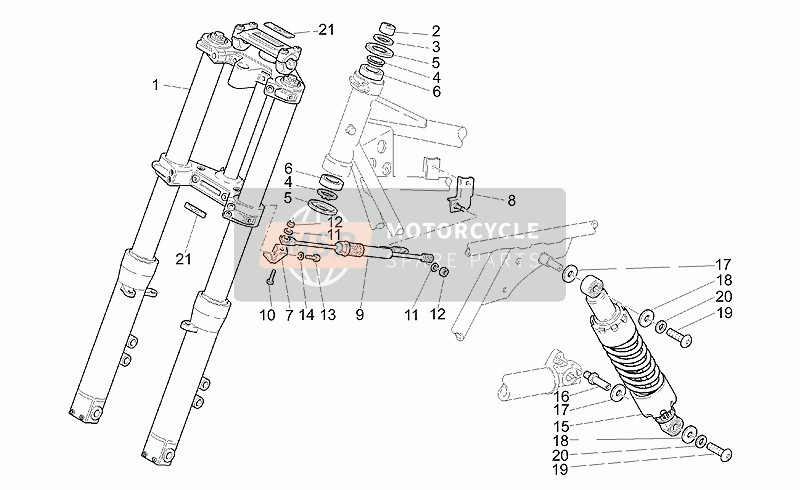 Moto Guzzi California Special 1100 2000 F.Tenedor-R.Amortiguador para un 2000 Moto Guzzi California Special 1100