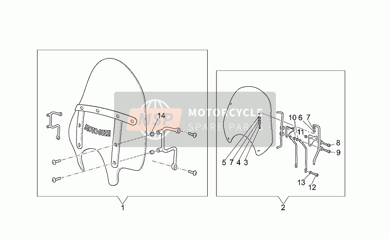 Moto Guzzi California Stone 1100 2002 Parabrisas para un 2002 Moto Guzzi California Stone 1100