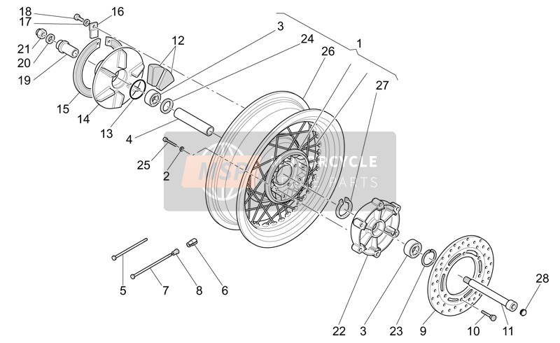 Moto Guzzi California Stone-Touring PI Cat 1100 2003 Rueda trasera para un 2003 Moto Guzzi California Stone-Touring PI Cat 1100