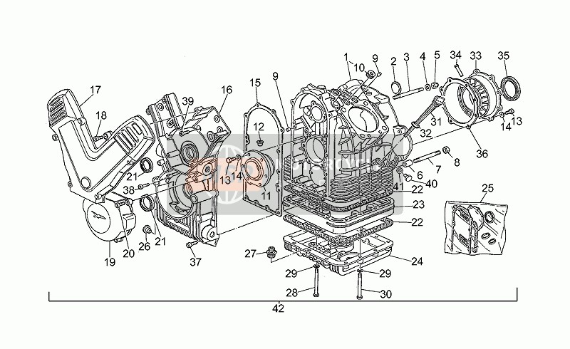 Moto Guzzi Daytona Racing 1000 1996 Carter per un 1996 Moto Guzzi Daytona Racing 1000