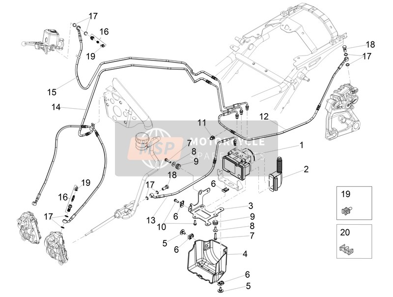 Moto Guzzi Eldorado 1400 2015 ABS Sistema di frenaggio per un 2015 Moto Guzzi Eldorado 1400