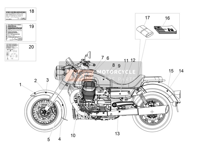 Moto Guzzi Eldorado 1400 (USA) 2016 Decal for a 2016 Moto Guzzi Eldorado 1400 (USA)