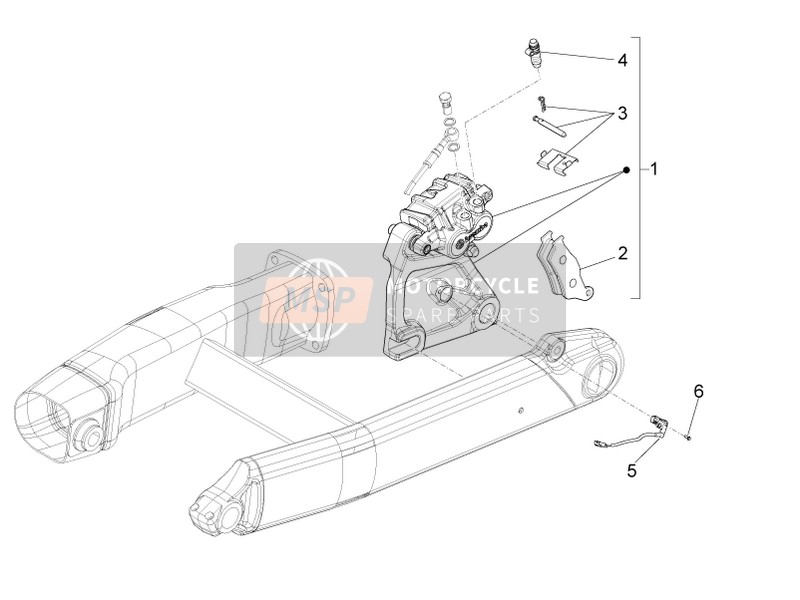 Moto Guzzi Eldorado 1400 2017 Pinza de freno trasero para un 2017 Moto Guzzi Eldorado 1400