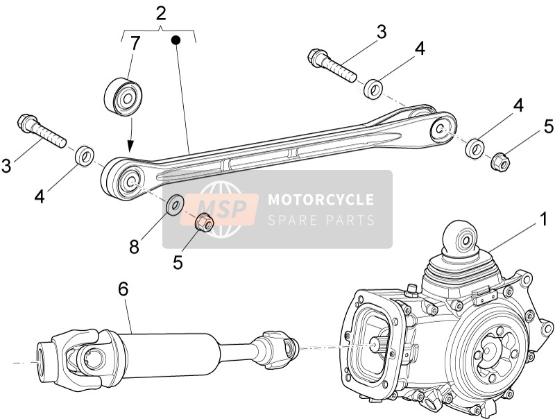 Moto Guzzi Griso S.E. 1200 8V 2015 Transmissie Compleet voor een 2015 Moto Guzzi Griso S.E. 1200 8V