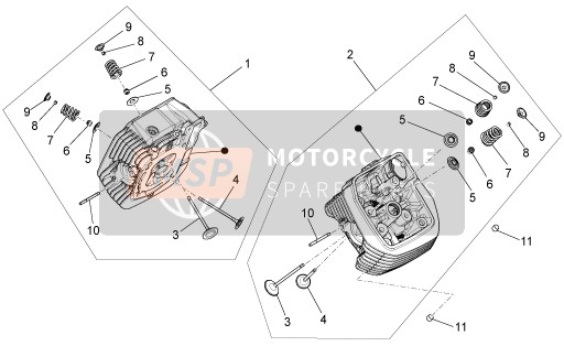 Moto Guzzi Griso S.E. 1200 8V 2015 Cylinder Head - Valves for a 2015 Moto Guzzi Griso S.E. 1200 8V