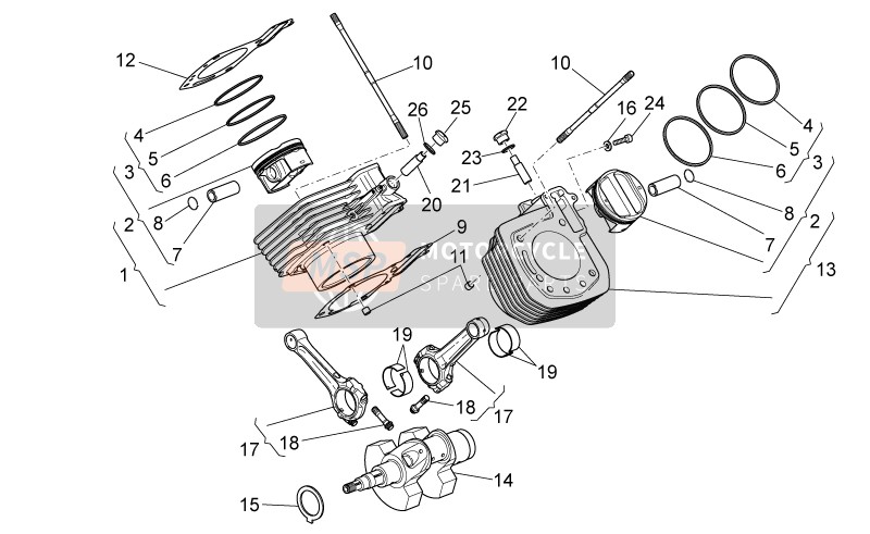 Moto Guzzi Griso S.E. 1200 8V 2015 Antriebswelle - Zylinder für ein 2015 Moto Guzzi Griso S.E. 1200 8V
