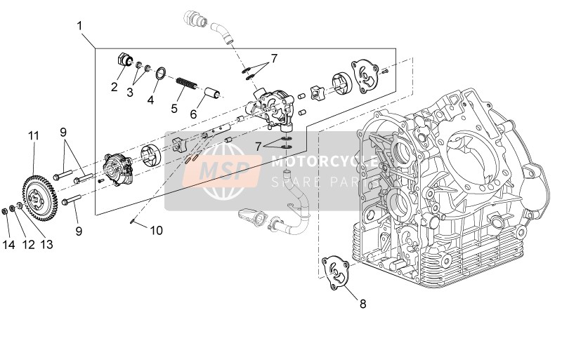 Moto Guzzi Griso S.E. 1200 8V 2015 Oil Pump for a 2015 Moto Guzzi Griso S.E. 1200 8V