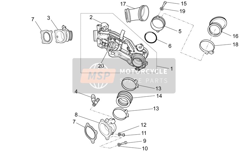 Moto Guzzi Griso S.E. 1200 8V 2015 Throttle Body for a 2015 Moto Guzzi Griso S.E. 1200 8V