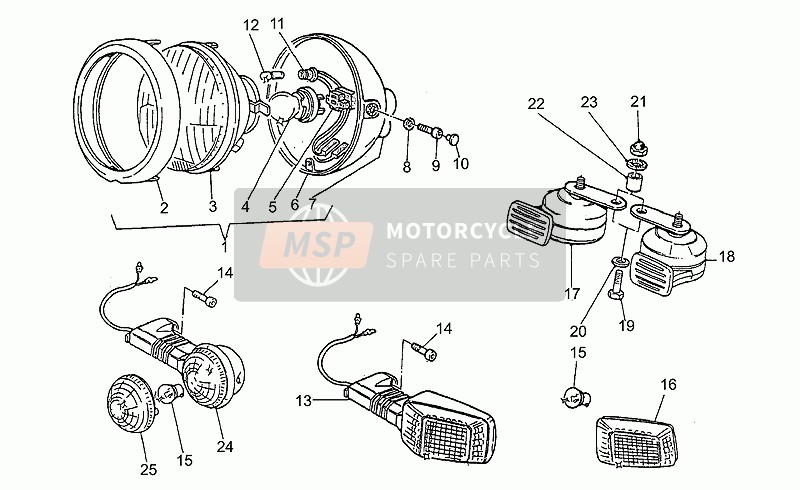Moto Guzzi GT 1000 1988 Headlight-Horn for a 1988 Moto Guzzi GT 1000