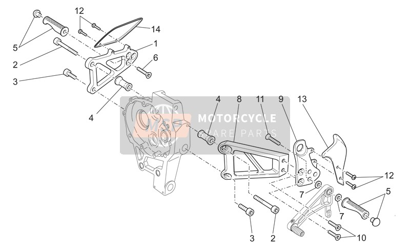 Moto Guzzi MGS-01 Corsa 1200 2004 Reposapiés para un 2004 Moto Guzzi MGS-01 Corsa 1200