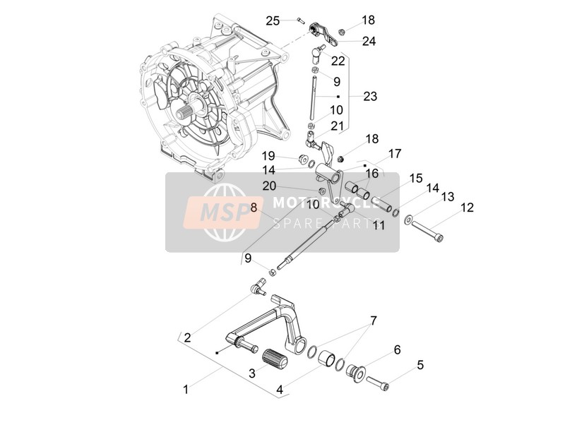 Moto Guzzi MGX 21 FLYING FORTRESS 1400 ABS (ASIA) 2017 Gear Lever for a 2017 Moto Guzzi MGX 21 FLYING FORTRESS 1400 ABS (ASIA)