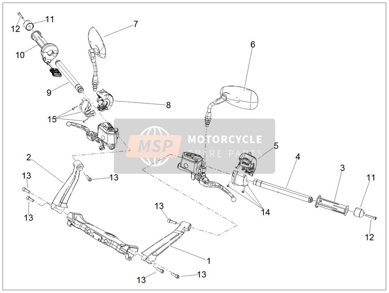 2D000163, M14000 Right Command Rear Shel, Piaggio, 0