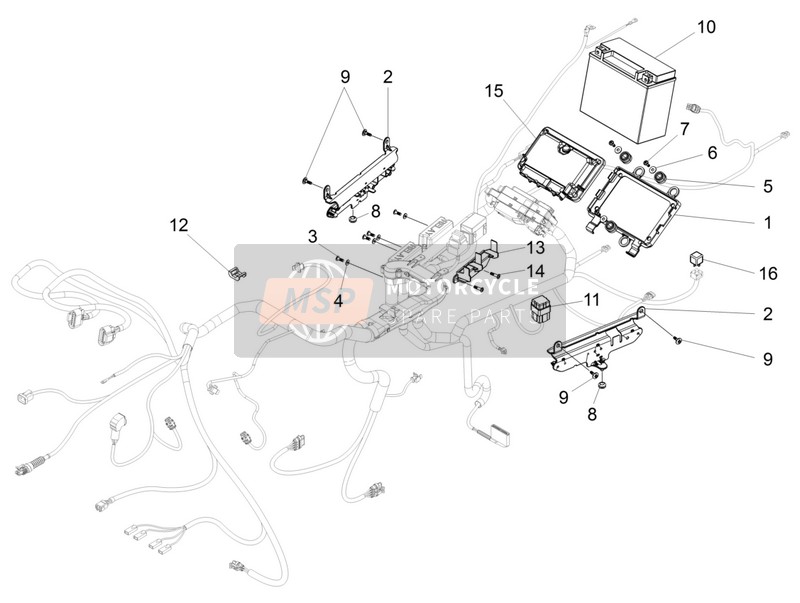 Moto Guzzi MGX 21 FLYING FORTRESS 1400 ABS (ASIA) 2016 Elektrisches System hinten für ein 2016 Moto Guzzi MGX 21 FLYING FORTRESS 1400 ABS (ASIA)