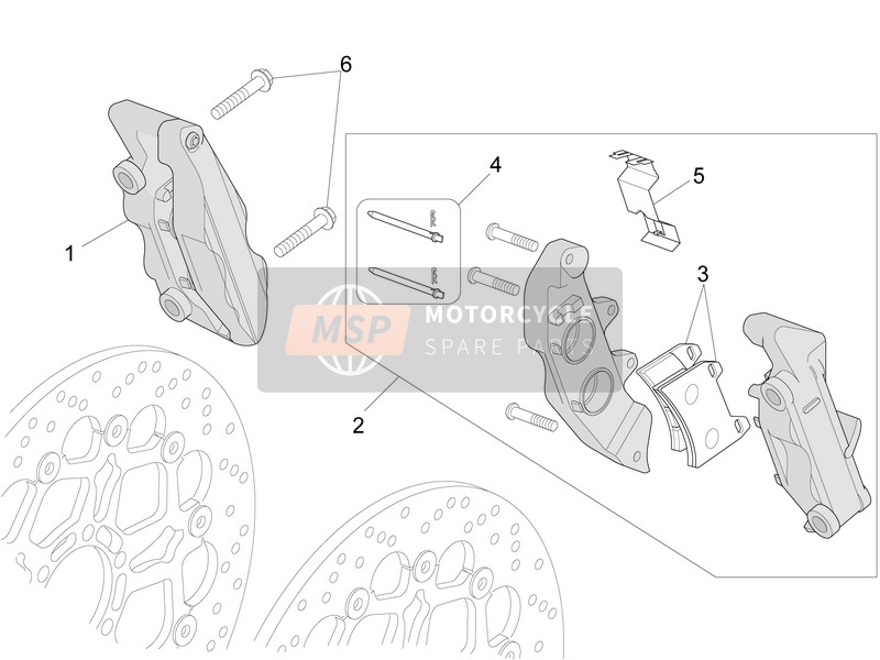 Moto Guzzi MGX 21 FLYING FORTRESS 1400 ABS (USA) 2016 Front Brake Caliper for a 2016 Moto Guzzi MGX 21 FLYING FORTRESS 1400 ABS (USA)