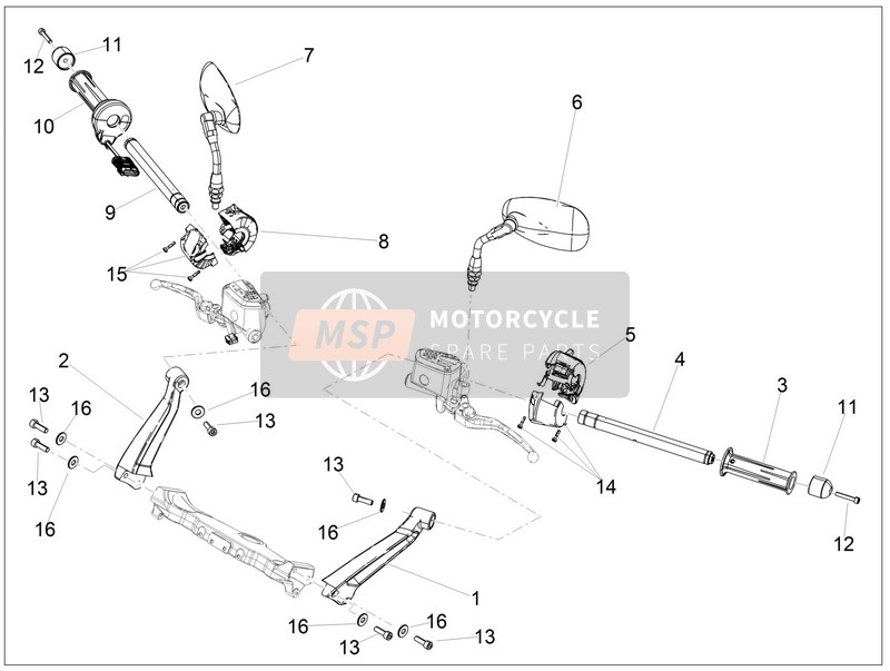 Moto Guzzi MGX 21 FLYING FORTRESS 1400 ABS (USA) 2016 Manubrio - Controlli per un 2016 Moto Guzzi MGX 21 FLYING FORTRESS 1400 ABS (USA)