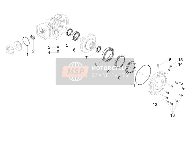 Moto Guzzi MGX 21 FLYING FORTRESS 1400 ABS (EU) 2016 Transmisión trasera / Componentes para un 2016 Moto Guzzi MGX 21 FLYING FORTRESS 1400 ABS (EU)