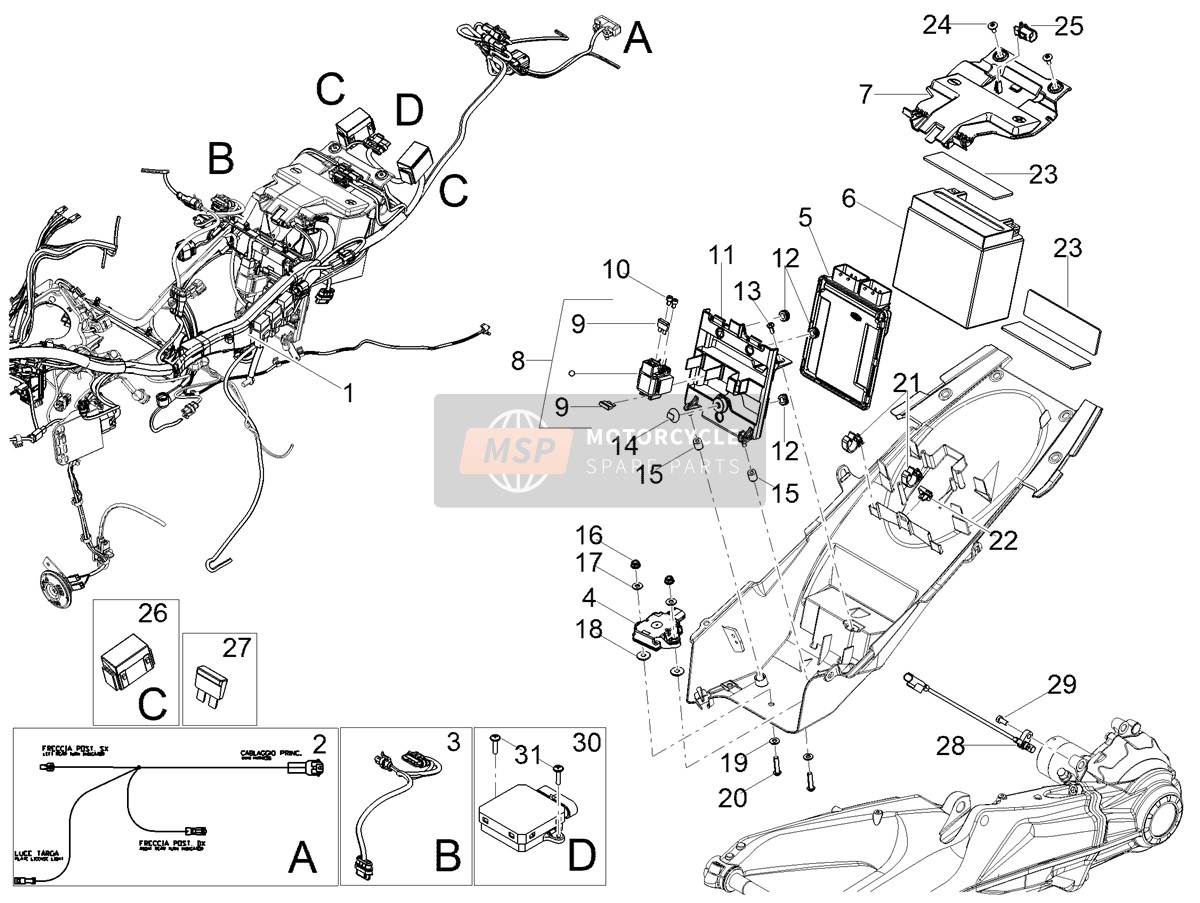 2D000757, Kraftstoffpumpe Kabel, Piaggio, 0