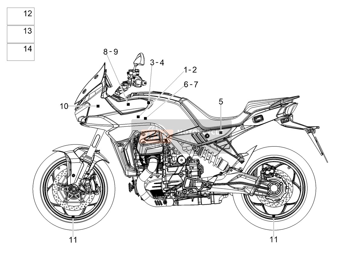 2B011060, Tires Pressure Sticker, Piaggio, 1