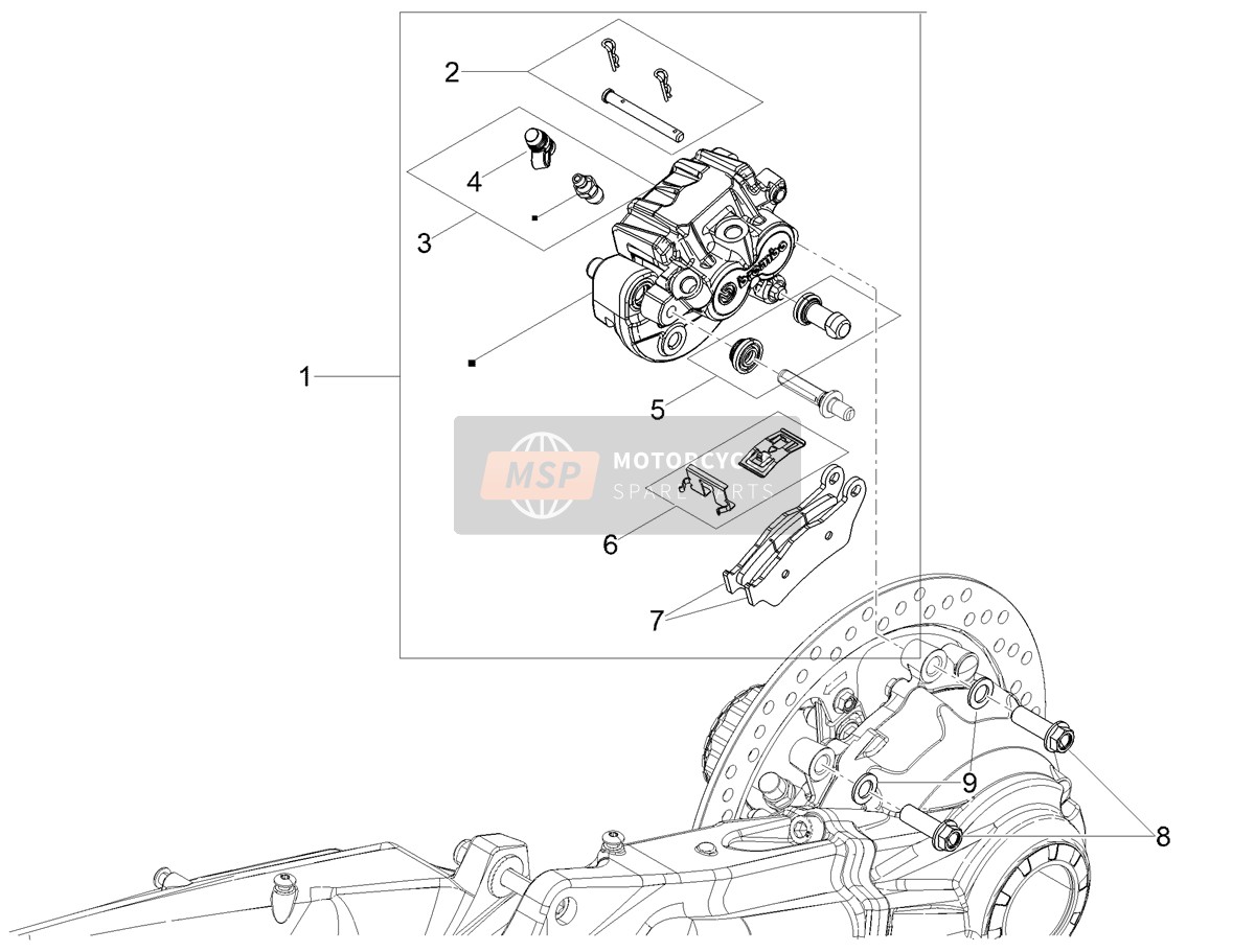 Rear brake caliper