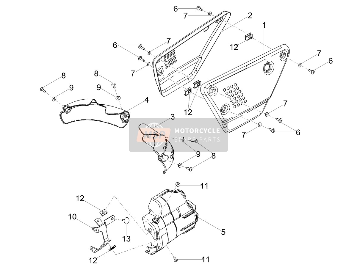 2B006168, Couvercle, Piaggio, 1