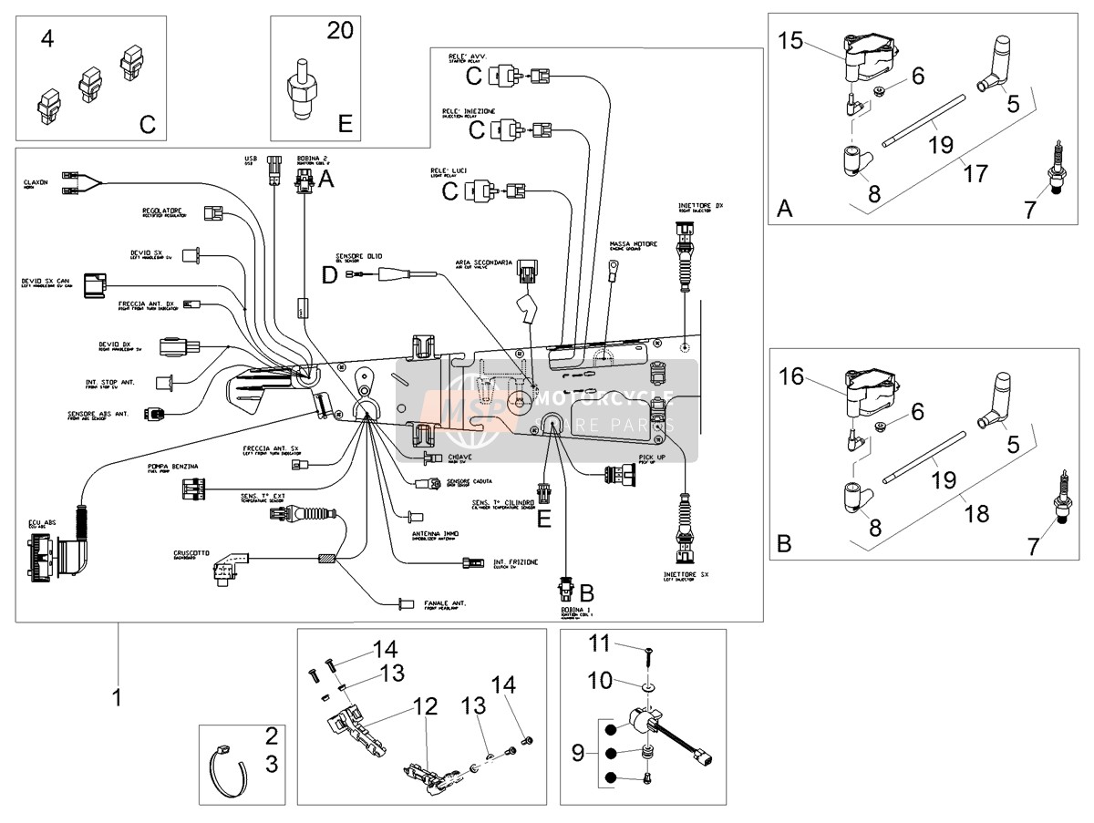 2D000576, Hauptverkabelung, Piaggio, 0