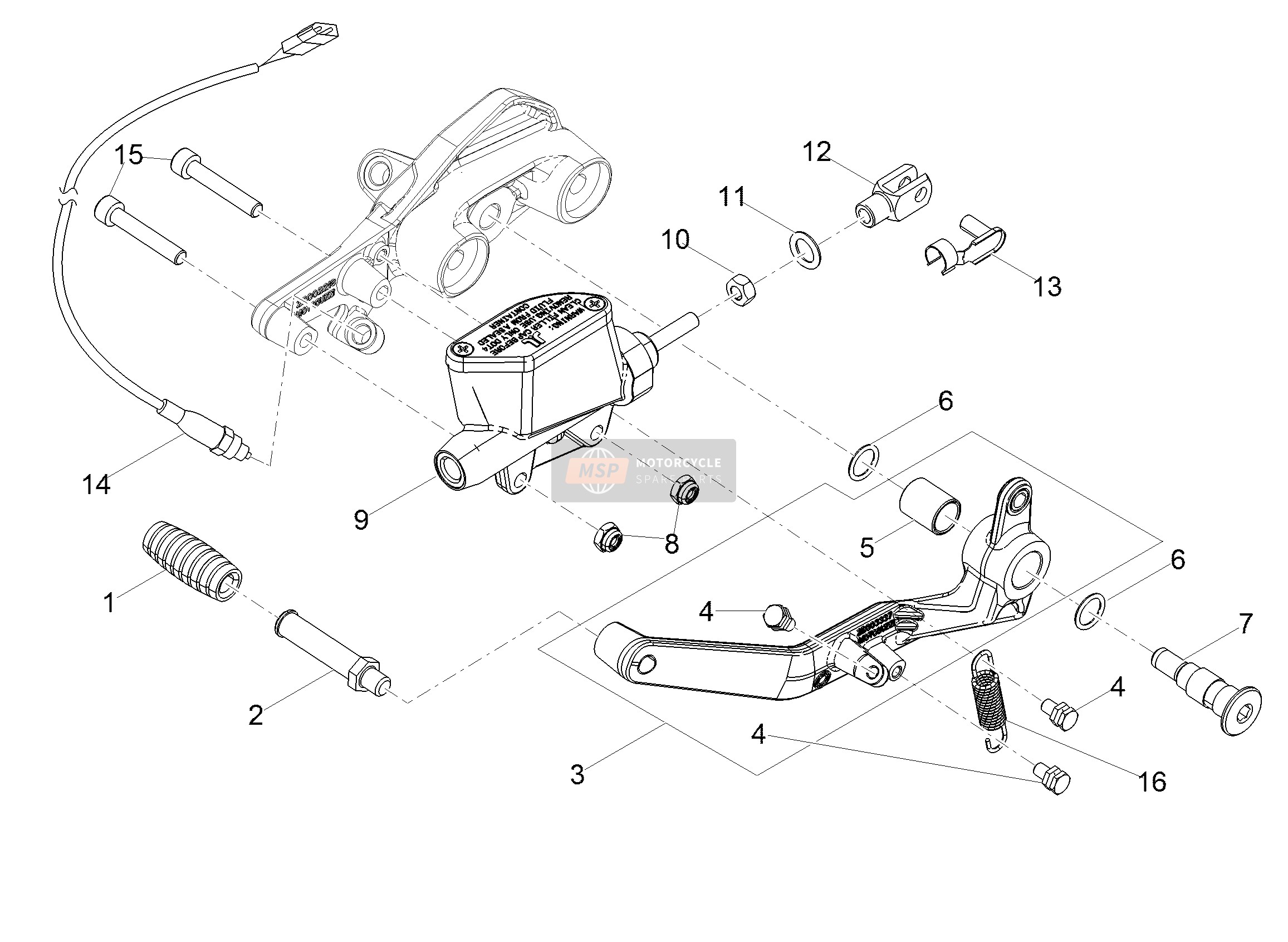 Rear master cylinder